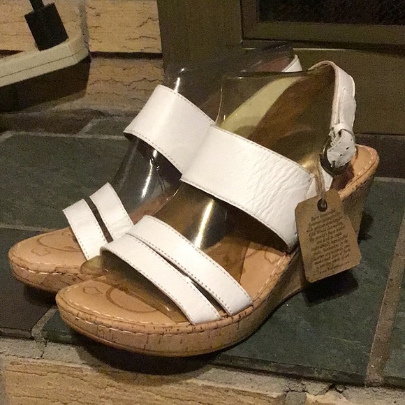 born white wedge sandals